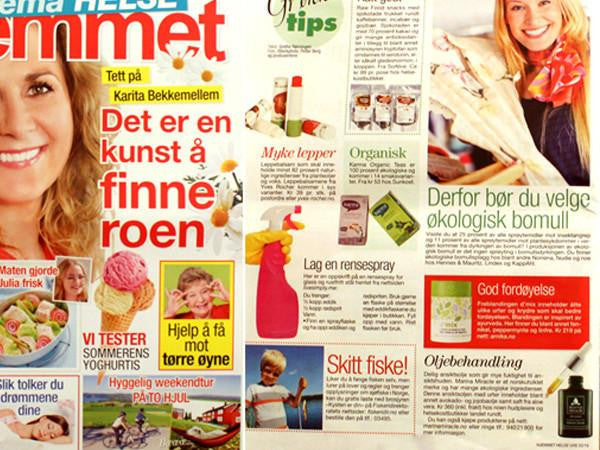 Herbal Face Oil in the Norwegian magazine Hjemmet