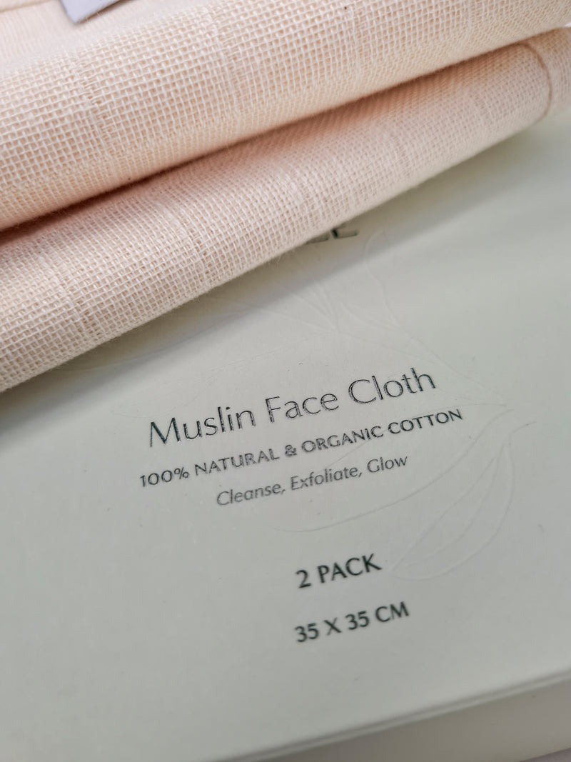 Face cloth - Organic Muslin Cloth x2