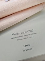 Large Organic Cotton Exfoliating Muslin Face Cloths (3-Pack